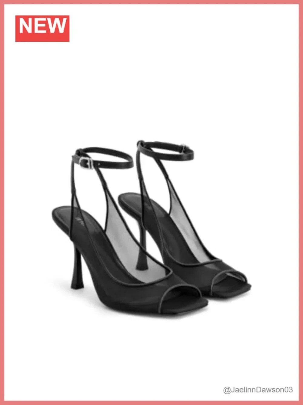 Mesh Slingback Heeled Sandals Open Toe Ankle Strap Dressy Party Shoes